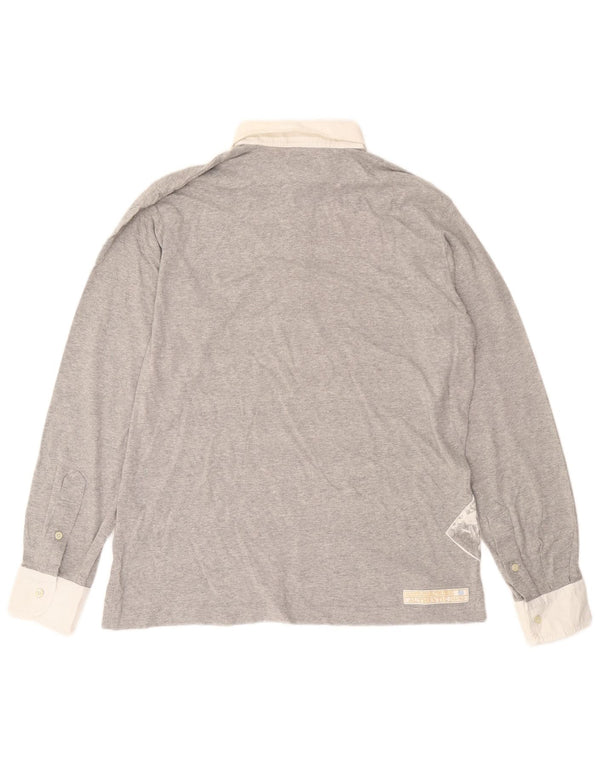 Мужская рубашка-поло с длинным рукавом La Martina XL, серая, хлопок