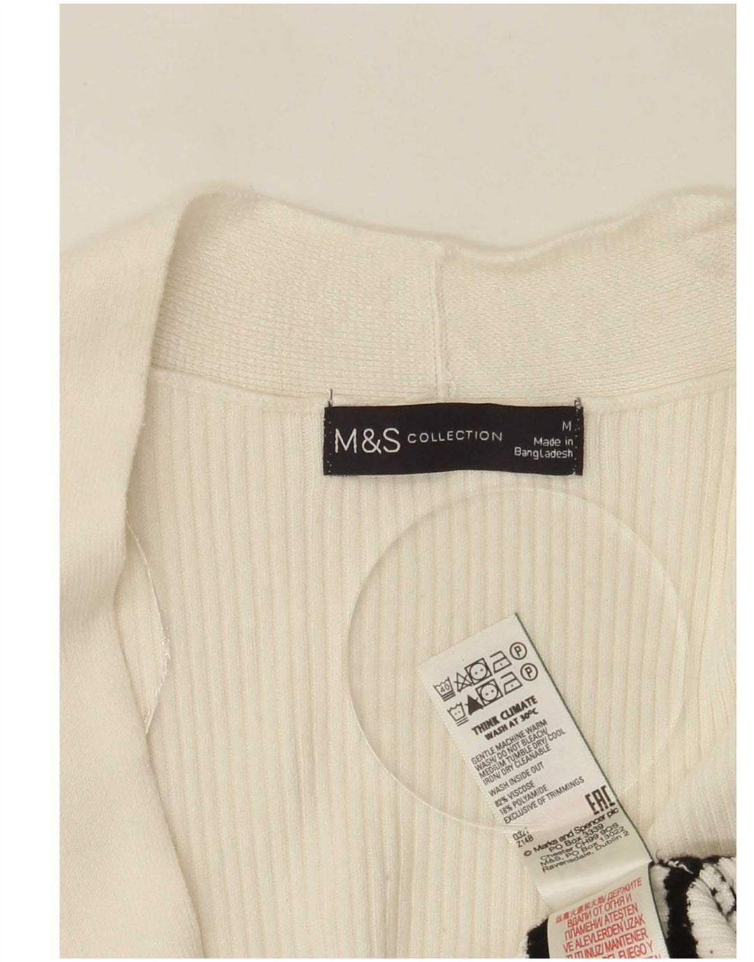 Женский удлиненный кардиган Marks & Spencer UK 14, средний, белый