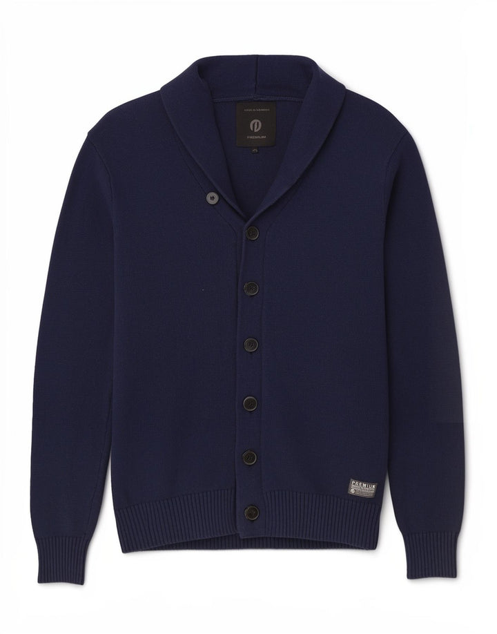 Мужской кардиган Jack & Jones, большой темно-синий хлопковый свитер