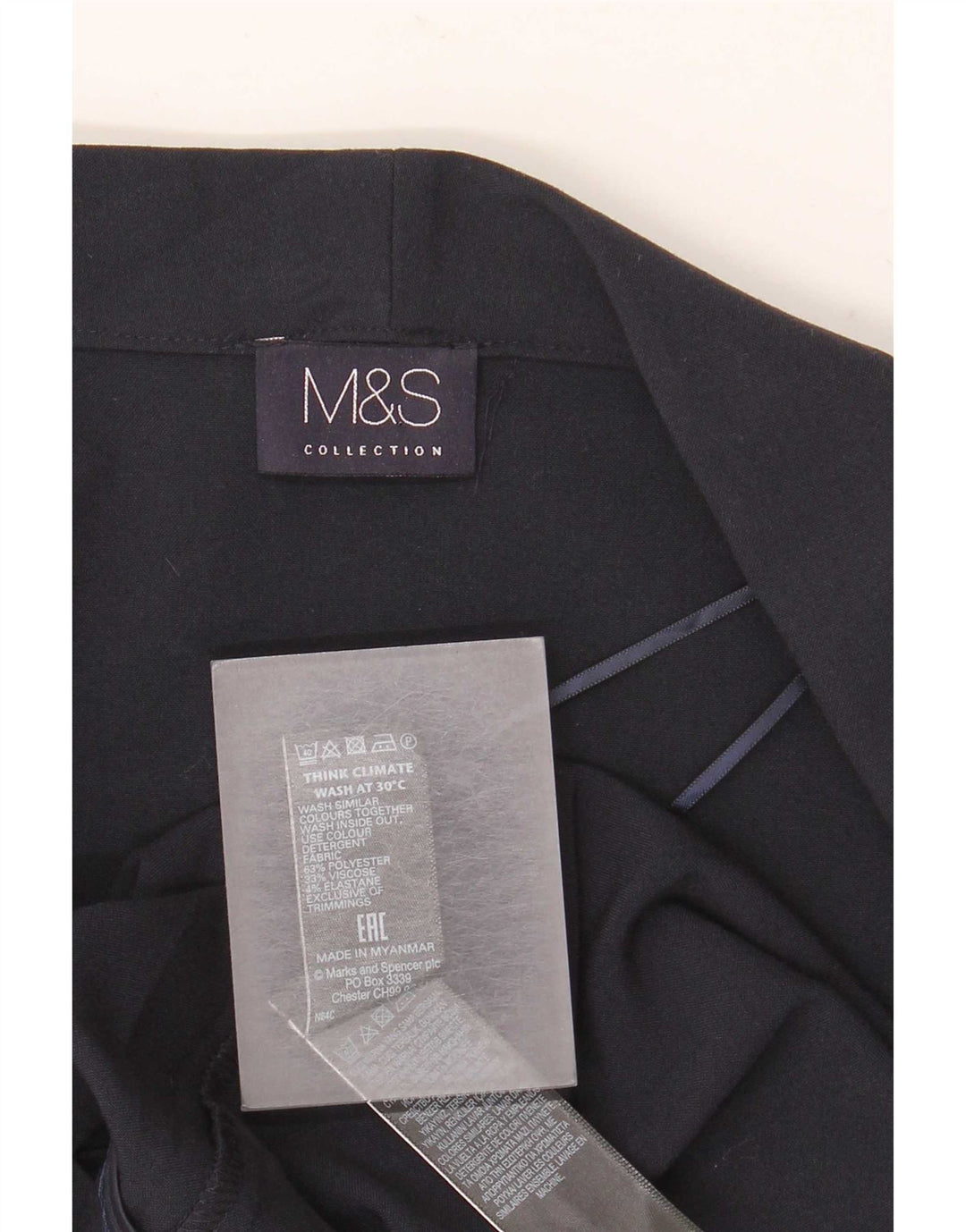 Женский открытый пиджак Marks & Spencer UK 12, средний темно-синий, полиэстер