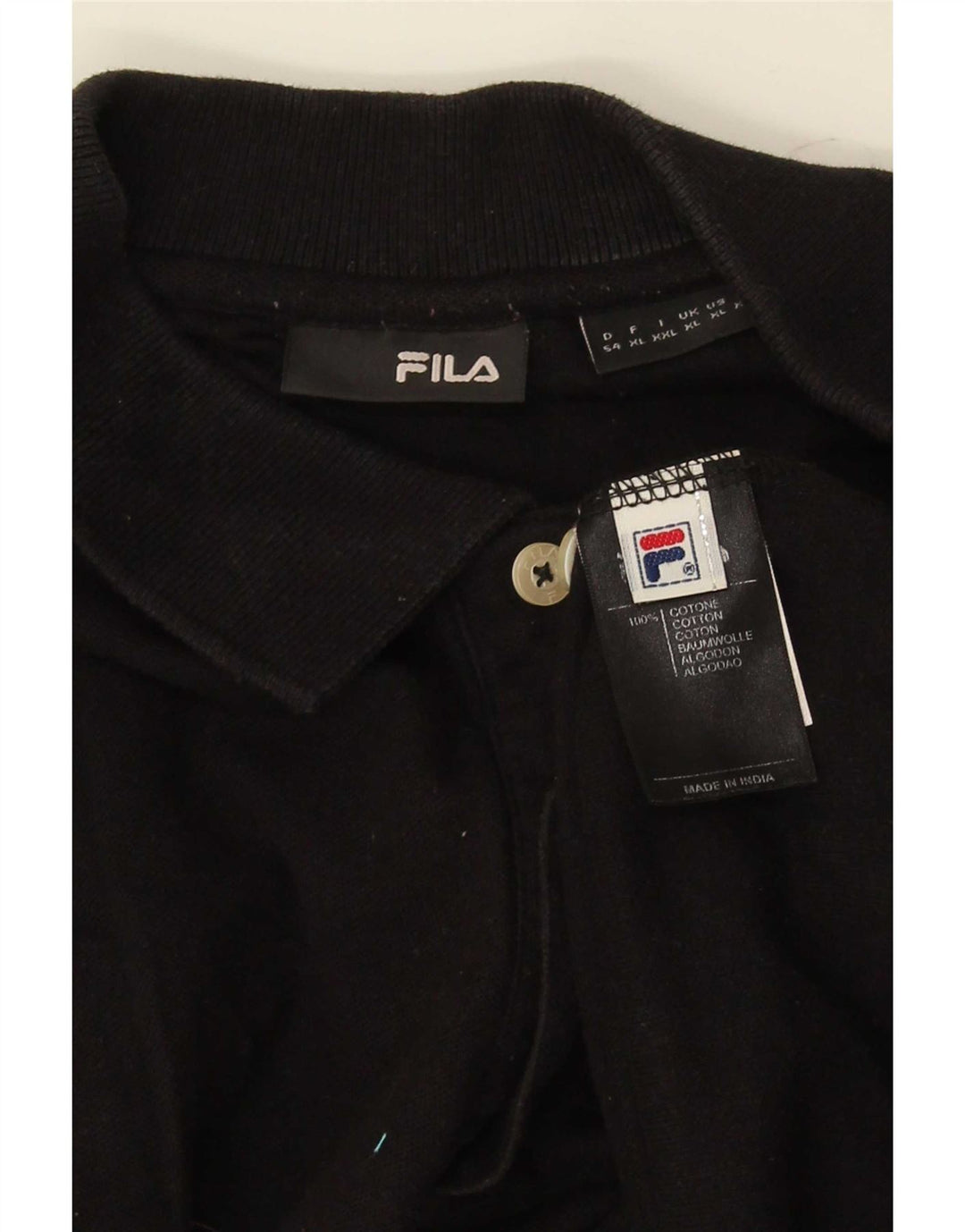 Мужская рубашка-поло Fila XL, черный хлопок
