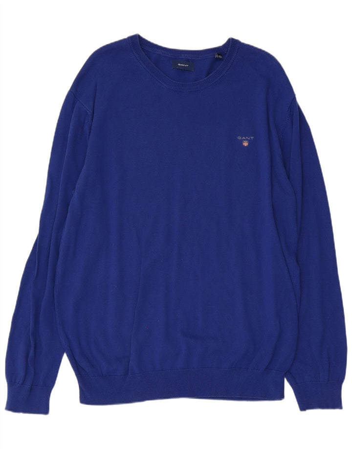Мужской свитер с вырезом лодочкой GANT XL, синий хлопок