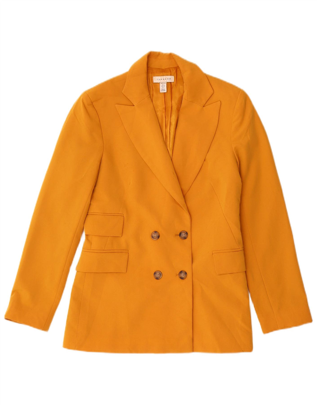 Женский двубортный пиджак Topshop UK 4 XS, желтый полиэстер