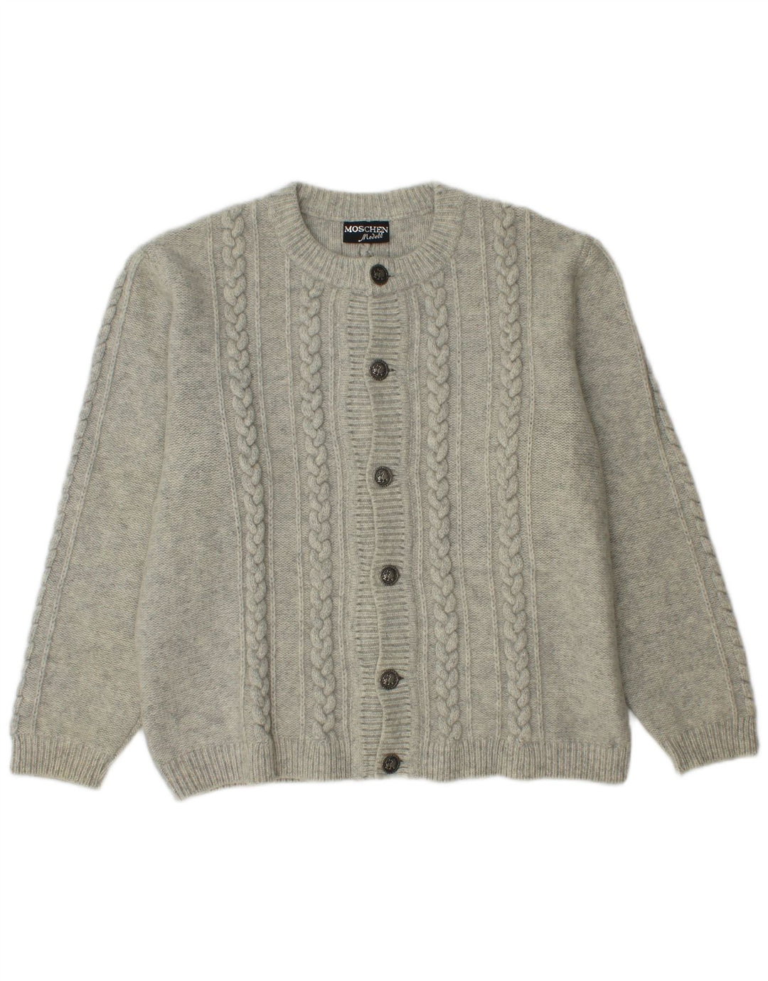 Мужской кардиган-свитер Moschen Modell среднего серого цвета, новая шерсть