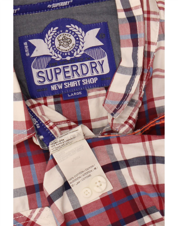 Мужская рубашка Superdry в крупную красную клетку из хлопка