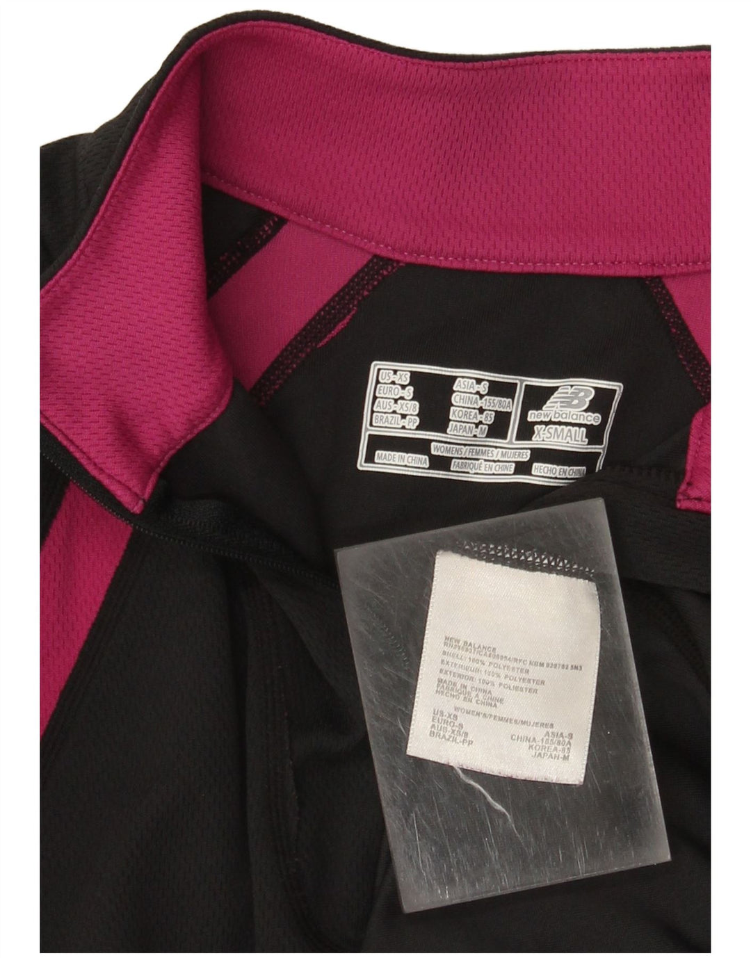 Женский спортивный пуловер NEW BALANCE Top UK 6 XS Черный с цветными блоками