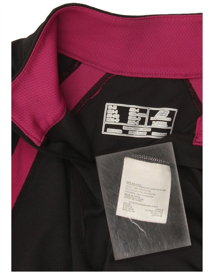 Женский спортивный пуловер NEW BALANCE Top UK 6 XS Черный с цветными блоками