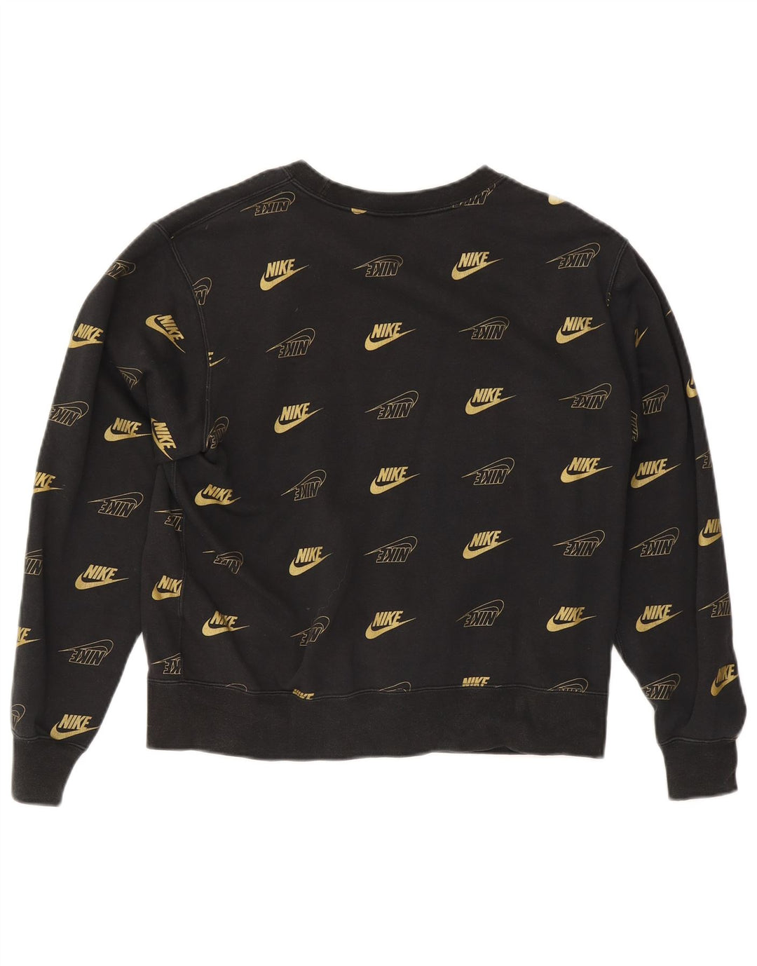 Женский джемпер большого размера с рисунком Nike UK 10, маленький черный хлопковый