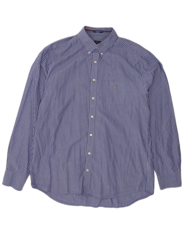 Мужская рубашка стандартного кроя Gant, размер 43/44, 17 1/2 XL, синяя хлопковая полоска