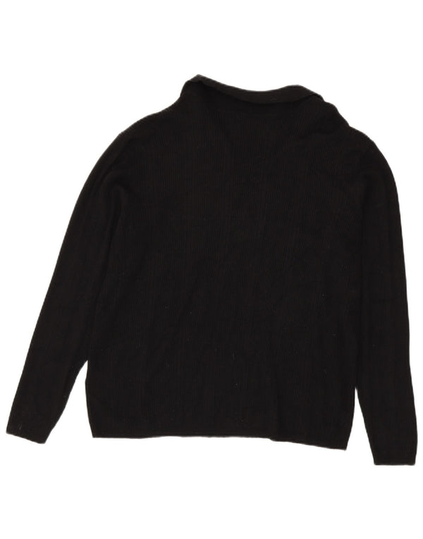 Женский джемпер с воротником поло Marks & Spencer UK 18 XL, черный вискоза