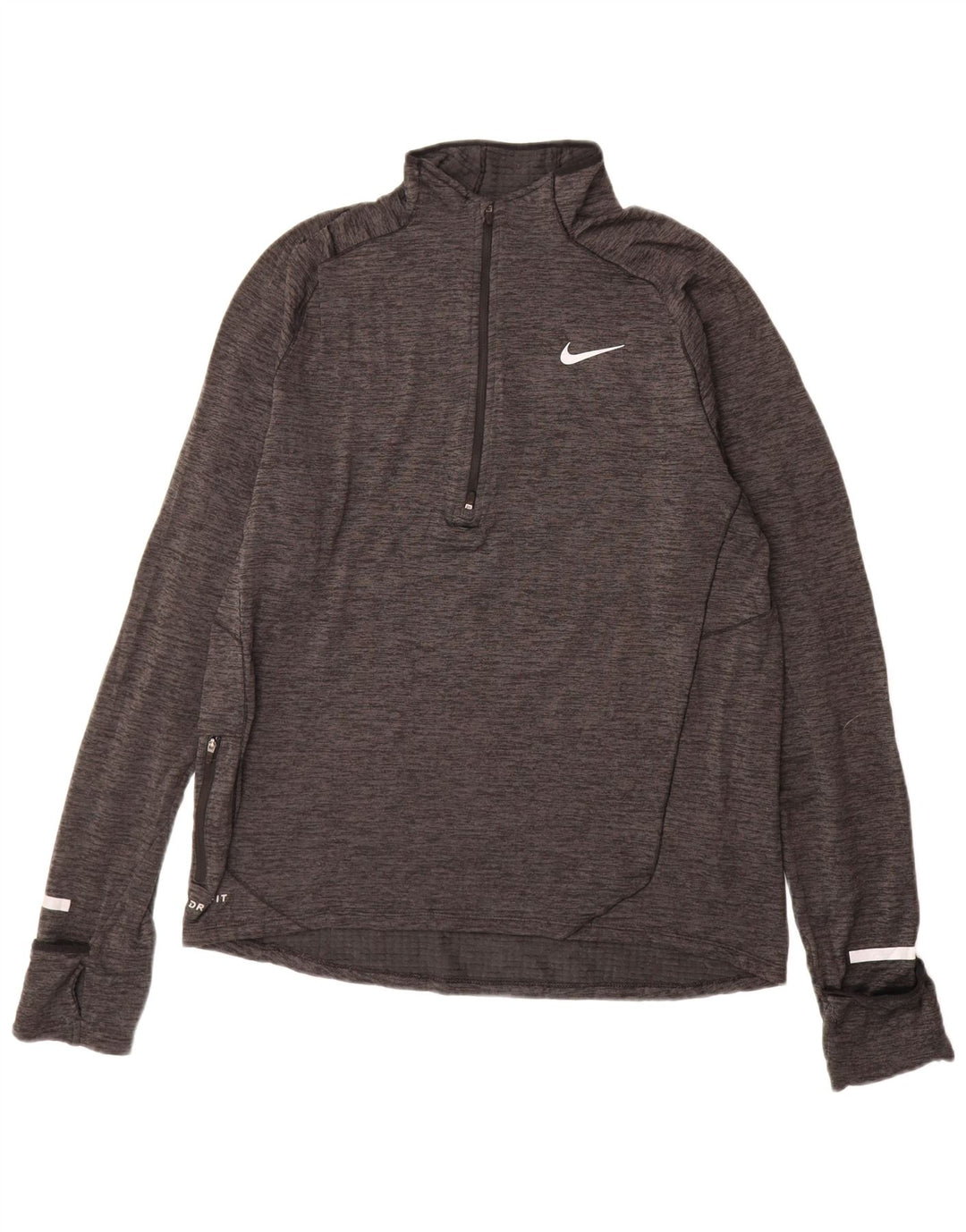 Мужской спортивный костюм NIKE Dri Fit с воротником на молнии, средний серый в крапинку