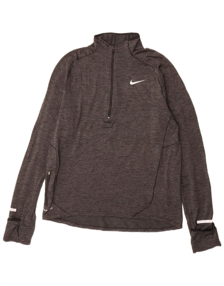 Мужской спортивный костюм NIKE Dri Fit с воротником на молнии, средний серый в крапинку