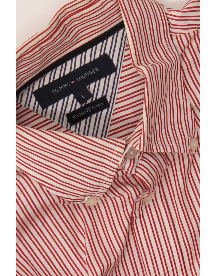 Мужская рубашка Tommy Hilfiger из хлопка в большую красную полоску
