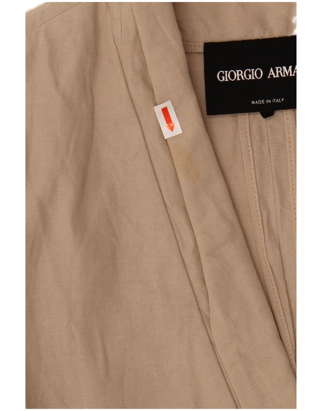 Женский пиджак на 1 пуговице Armani UK 10, маленький, бежевый, хлопковый