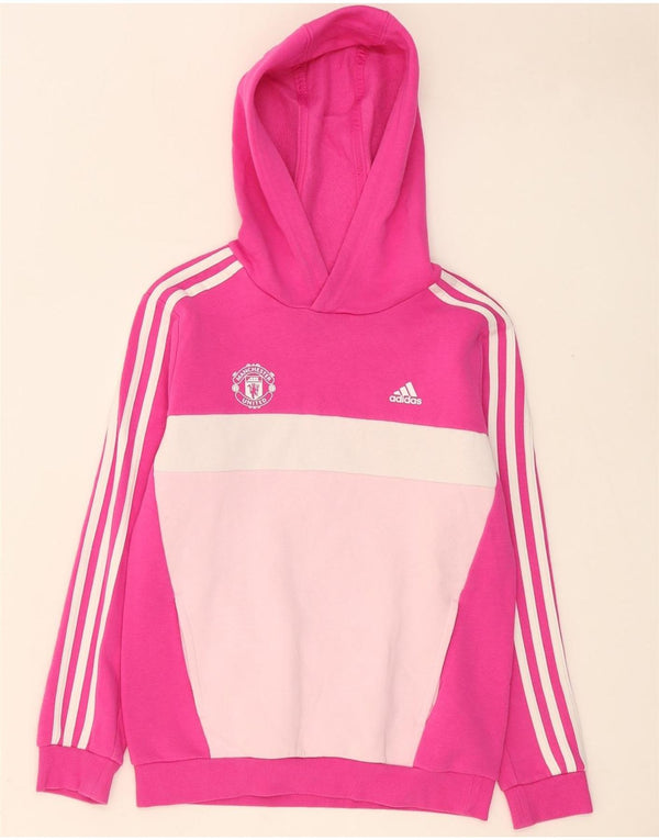Джемпер с капюшоном Adidas Girls Manchester United 11-12 лет, розовый с цветными блоками