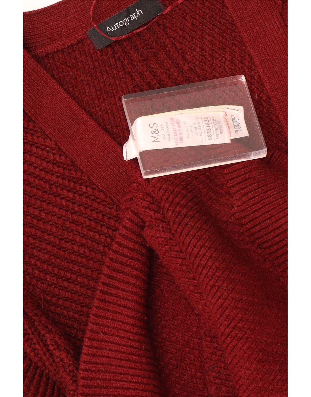 Женский кардиган с автографом Marks & Spencer UK 12, средний красный вискоза