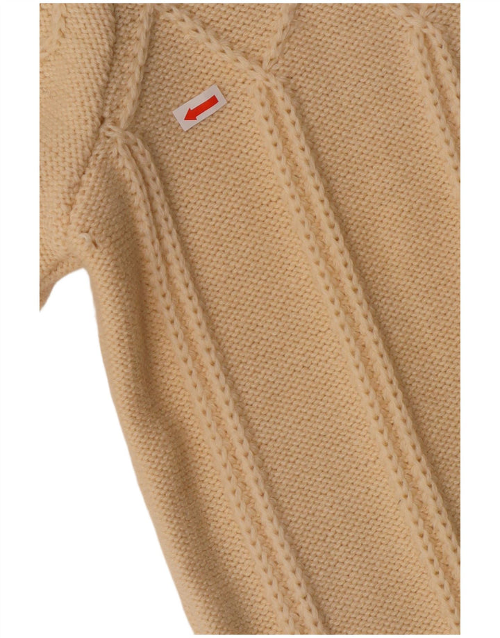 Винтажный женский кардиган-свитер UK 12, средний цвет из белой шерсти