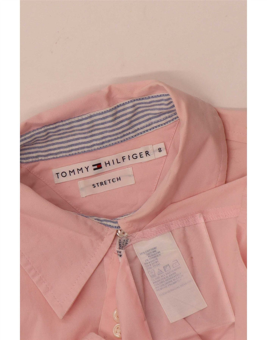 Женская рубашка Tommy Hilfiger US 8, хлопок среднего розового цвета
