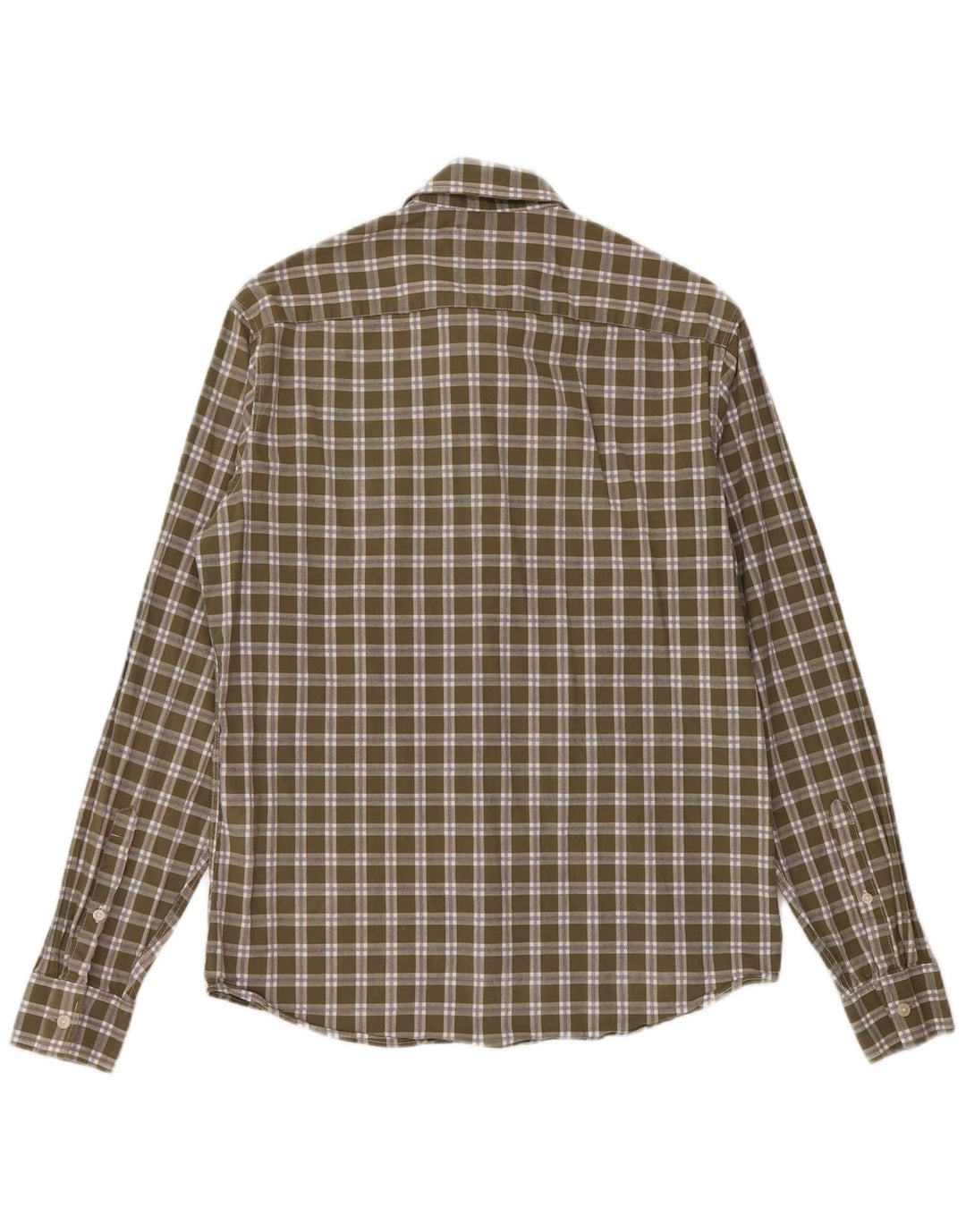 Мужская рубашка приталенного кроя MICHAEL KORS, хлопковая клетка среднего цвета хаки