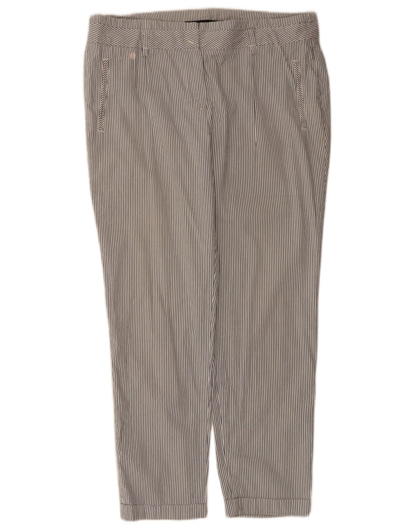 Женские узкие брюки чинос Zara EU 44 XL W34 L28, белые хлопковые брюки в тонкую полоску