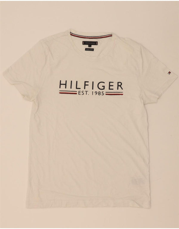 Tommy Hilfiger Мужская футболка с рисунком Топ среднего размера, белый хлопок