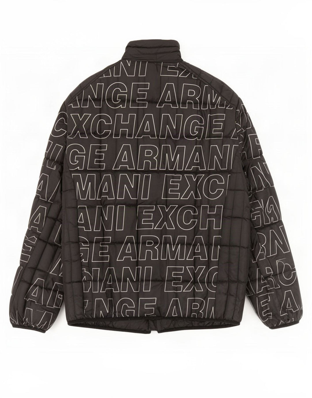 Мужская стеганая куртка с рисунком Armani Exchange UK 40, большая черная