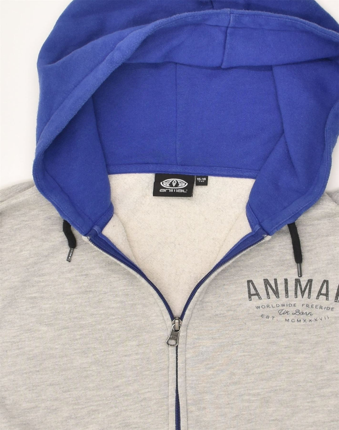 ANIMAL Girls Zip Hoodie Sweater 15-16 Years Purple Colourblock Cotton | Vintage Animal | Thrift | Second-Hand Animal | Used Clothing | Messina Hembry 