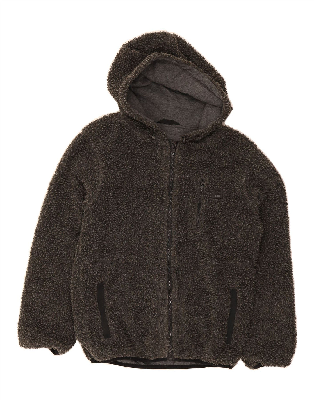 BILLABONG Mens Hooded Fleece Jacket UK 36 Small Grey Polyester Vintage Billabong and Second-Hand Billabong from Messina Hembry 