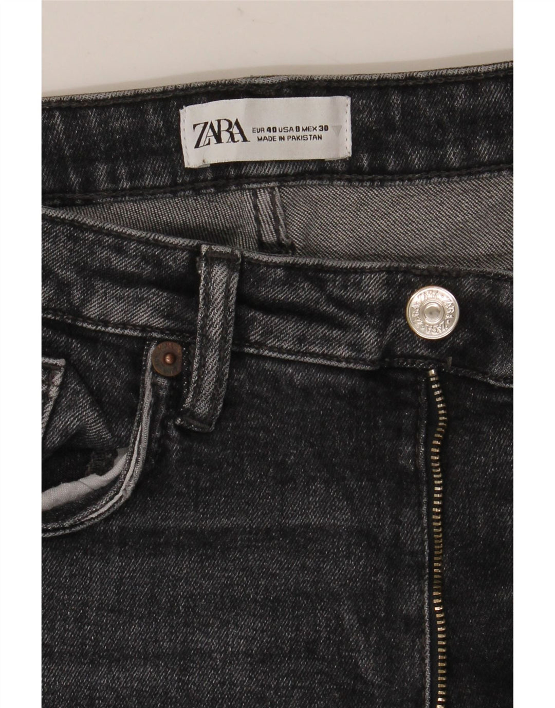 Женские прямые джинсы Zara EU 40 Medium W30 L26 Серые