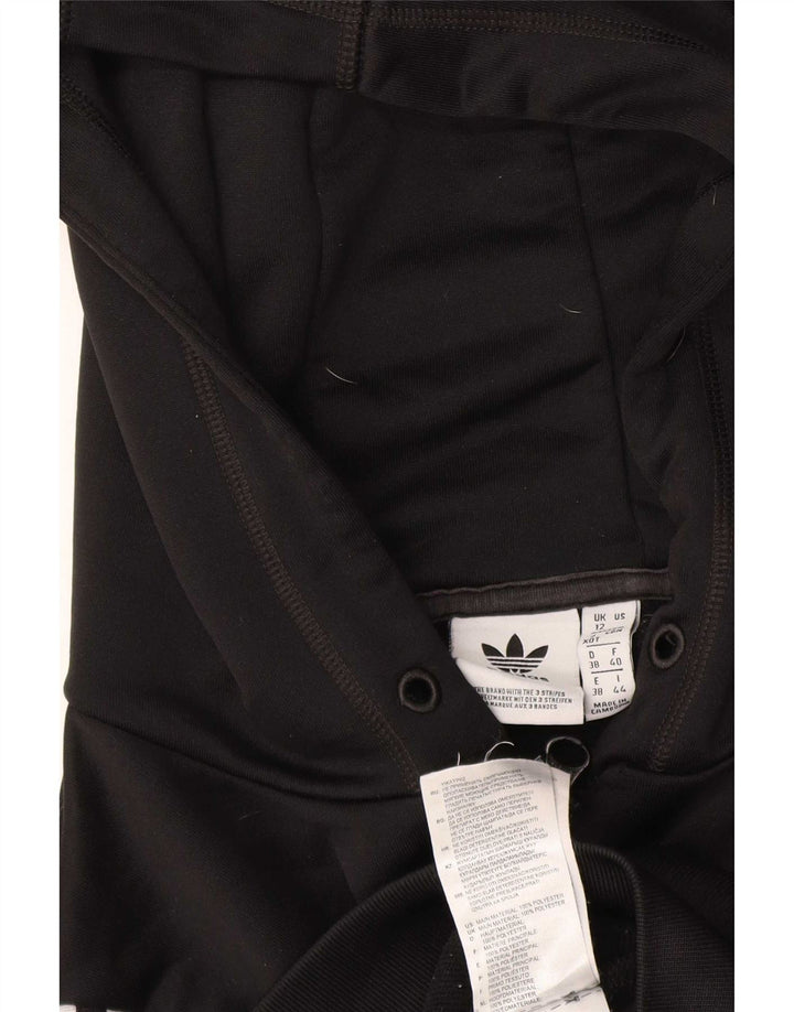 Женский свитер с капюшоном Adidas на молнии с графическим рисунком UK 12, средний черный, полиэстер
