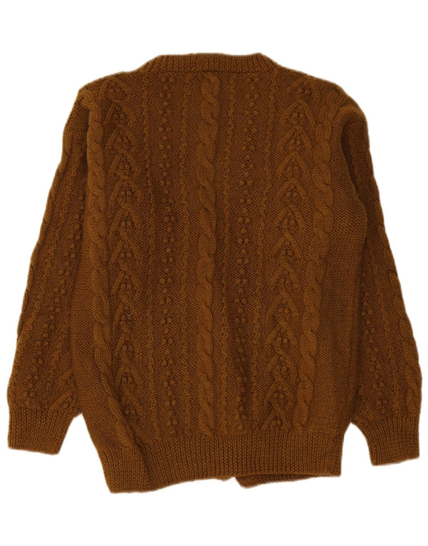 Balloon Womens Cardigan Sweater UK 10 Small Khaki Wool