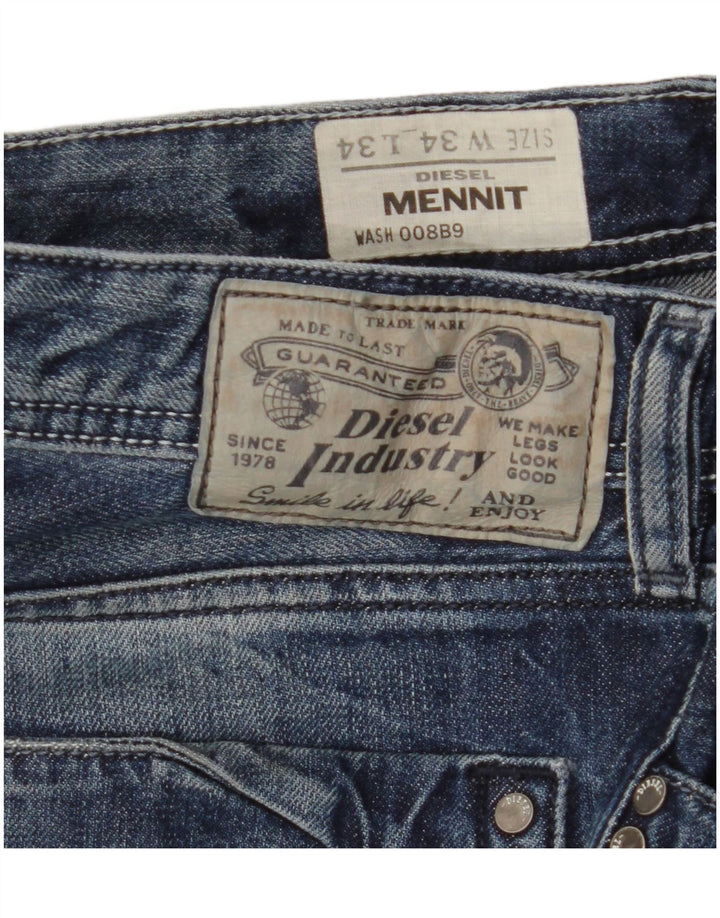 Мужские прямые джинсы DIESEL Mennit W34 L34, синий хлопок