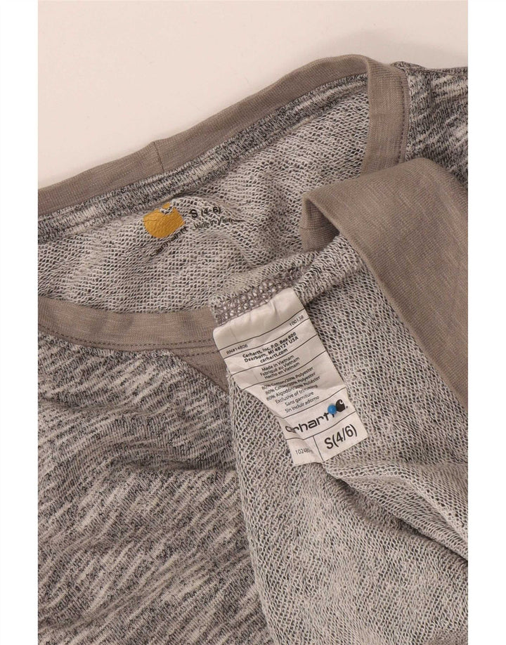 Женский джемпер-свитшот Carhartt, размер США 4/6, маленький серый хлопок с крапинками