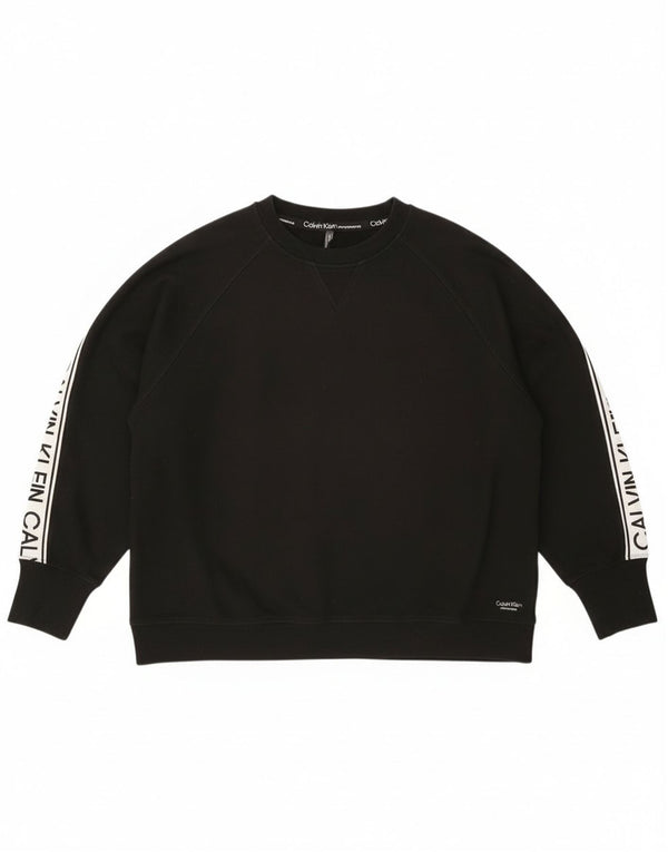 Calvin Klein Womens Graphic Sweatshirt Jumper UK 18 XL Black Colourblock