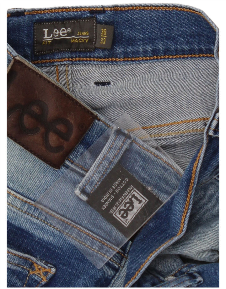 LEE Mens Macky Straight Jeans W36 L29 Blue Cotton