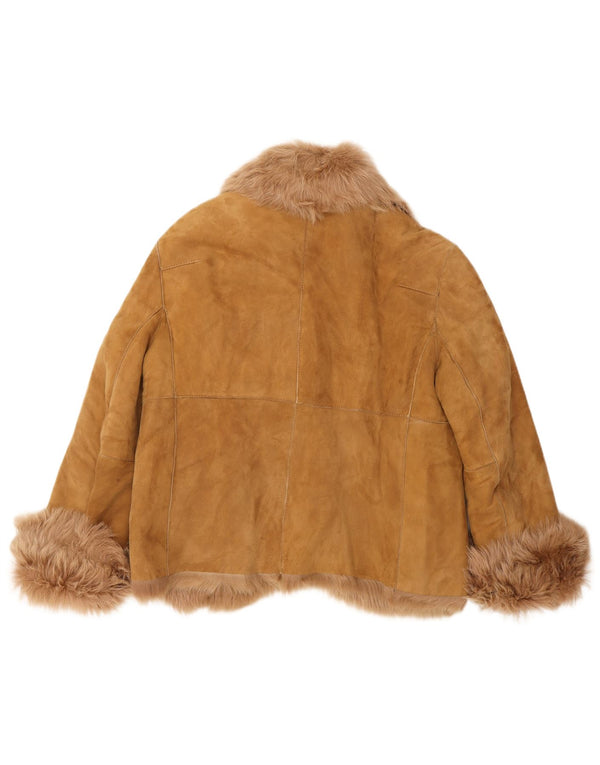 Женская замшевая куртка PAUL & SHARK UK 18 XL бежевая кожаная