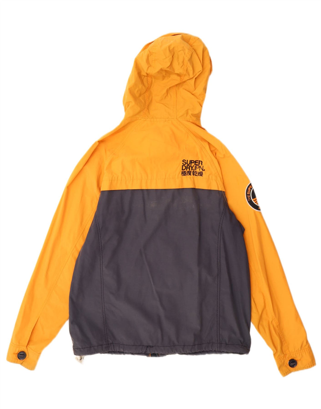 Мужская ветровка с рисунком Superdry UK 40, большая оранжевая с цветными блоками