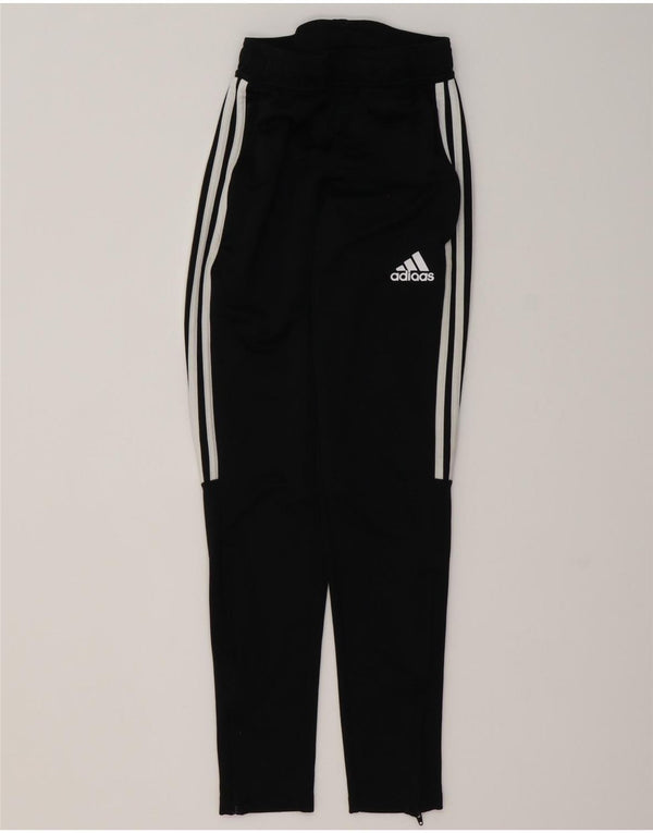 Adidas Womens Climalite Tracksuit Trousers UK 4 XS  Black Striped Polyester