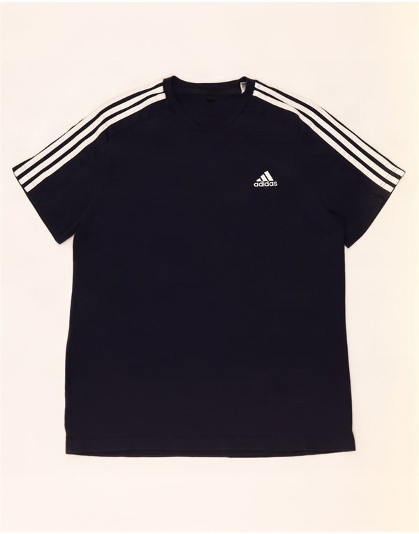 Мужская футболка Adidas, большой темно-синий хлопок