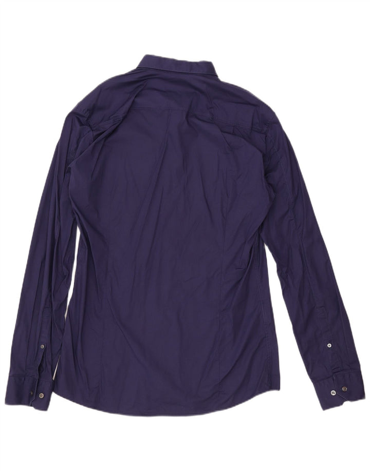 Мужская рубашка приталенного кроя HUGO BOSS XL, темно-синяя, хлопок