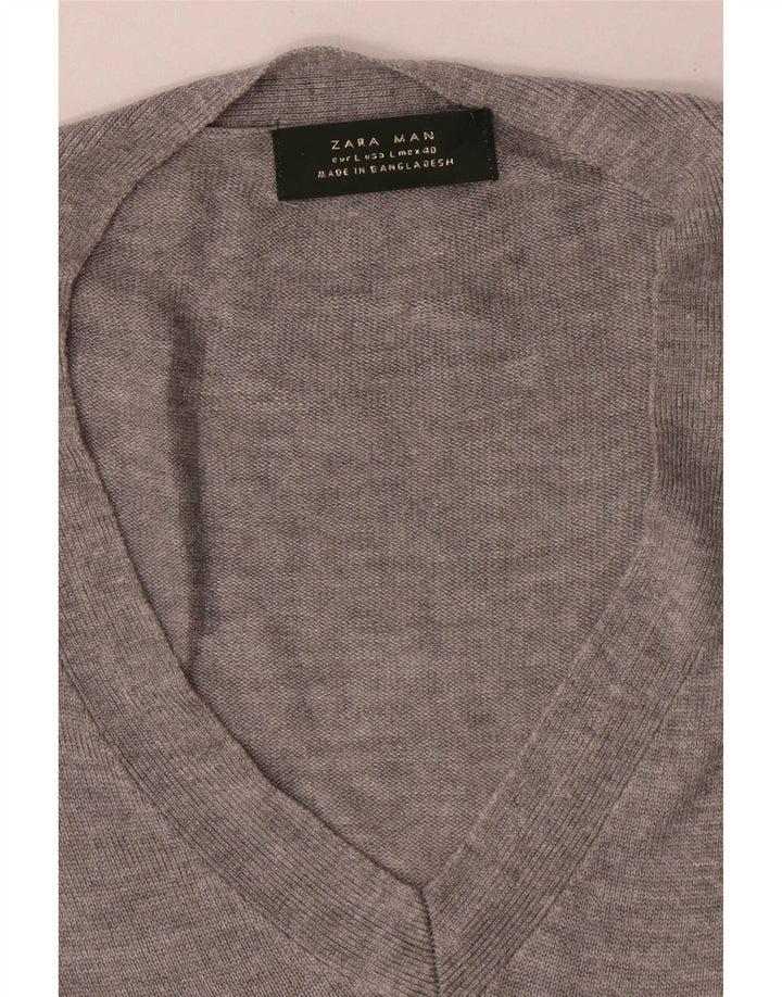 Мужская футболка Zara, большая серая в крапинку