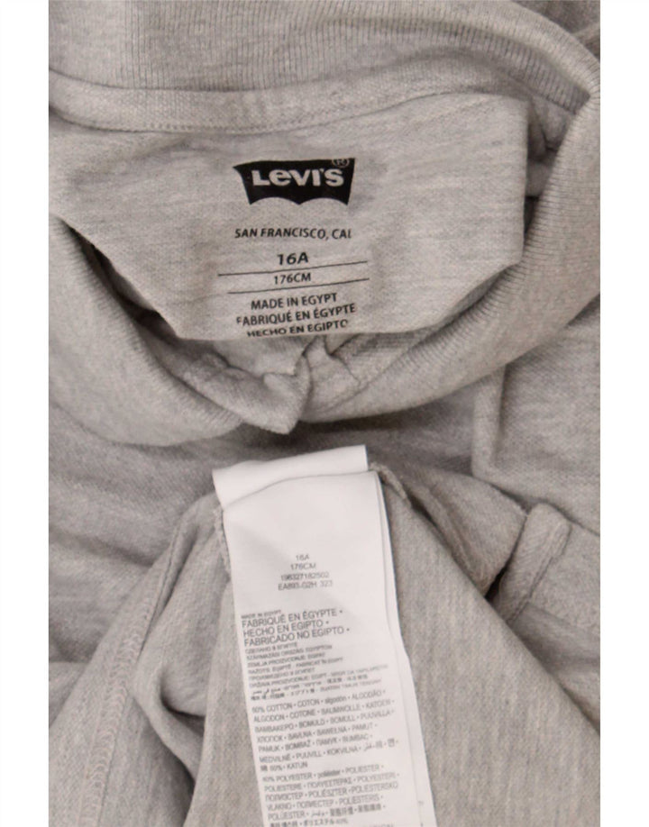 Рубашка-поло Levi's для мальчиков 15-16 лет, серый хлопок с крапинками