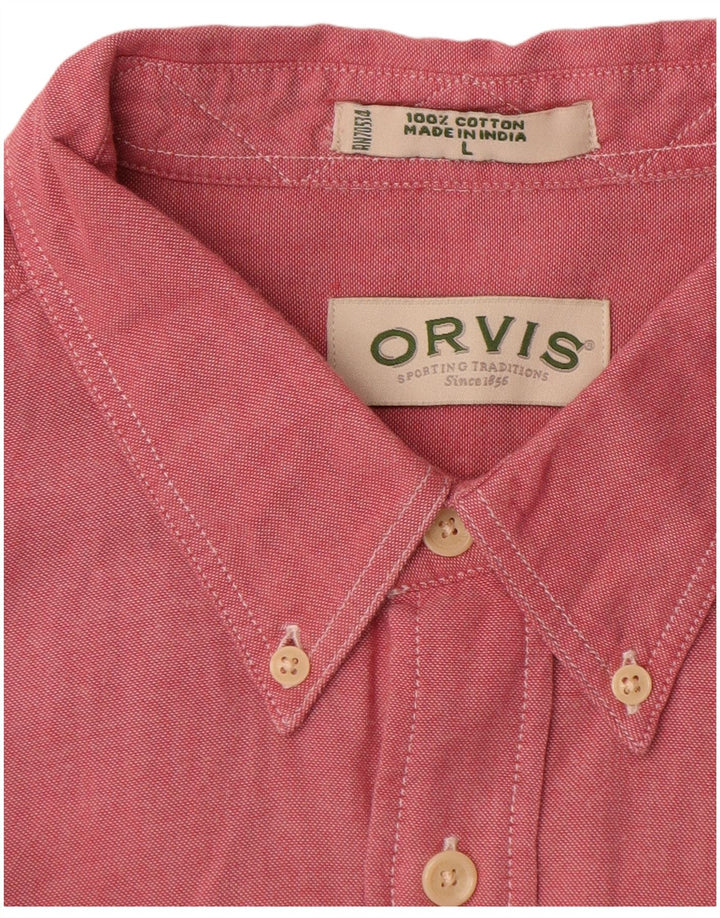 ORVIS Мужская рубашка свободного кроя, большой красный хлопок