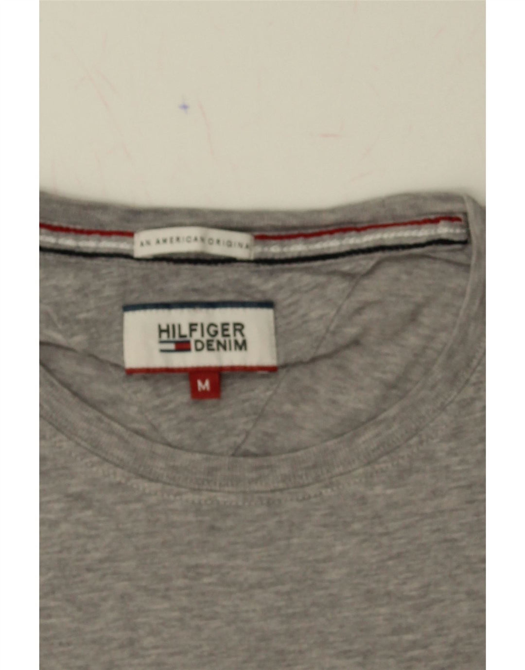 TOMMY HILFIGER Mens T-Shirt Top Medium Grey Cotton Vintage Tommy Hilfiger and Second-Hand Tommy Hilfiger from Messina Hembry 