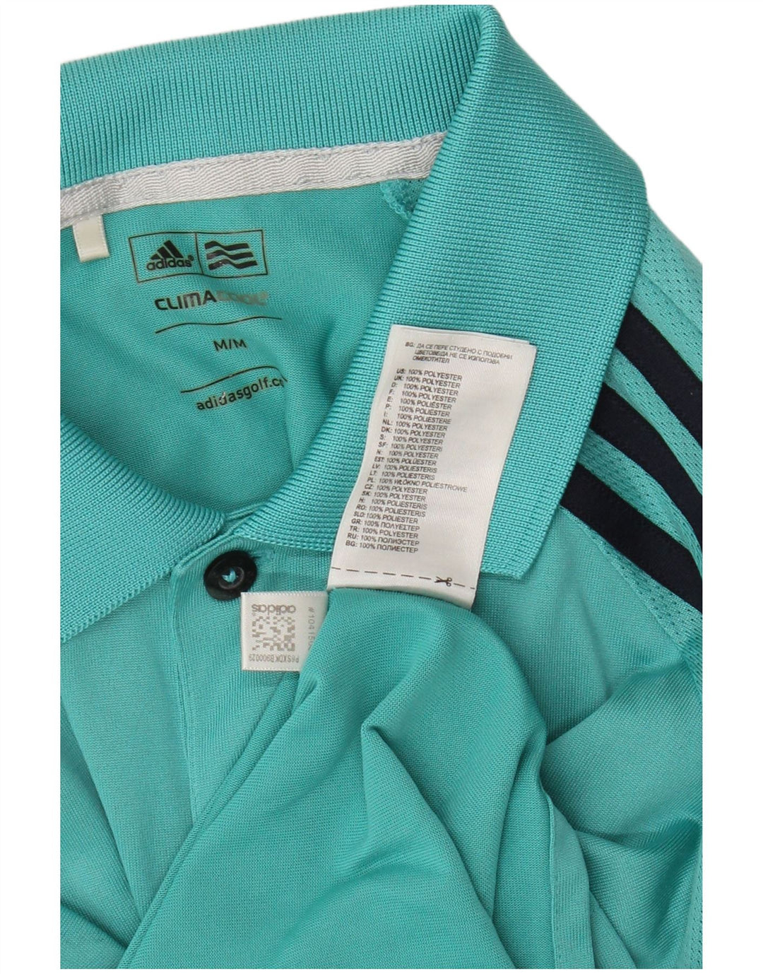Мужская рубашка поло Adidas Climacool, средний бирюзовый полиэстер