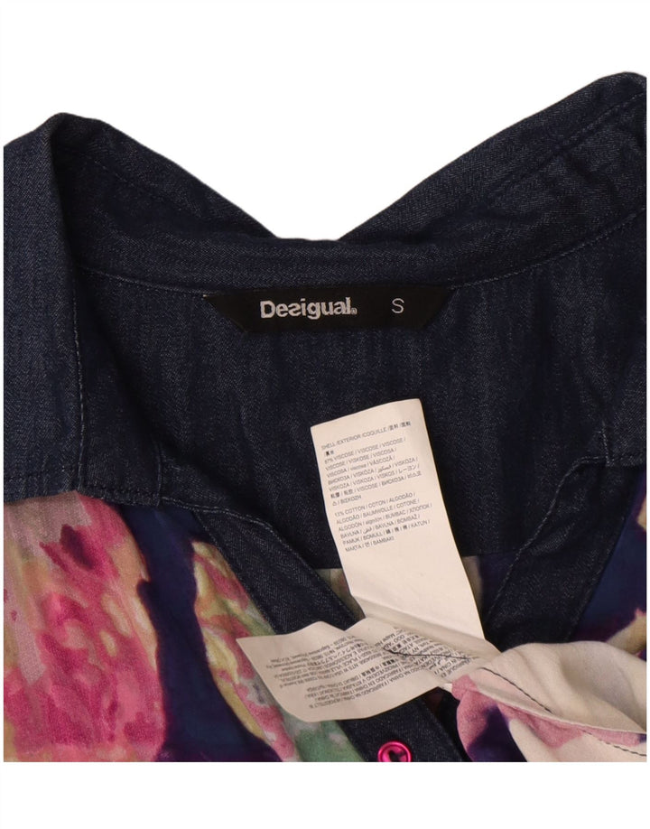 Женская блузка-пуловер Desigual UK 10, маленькая, разноцветная с цветочным принтом