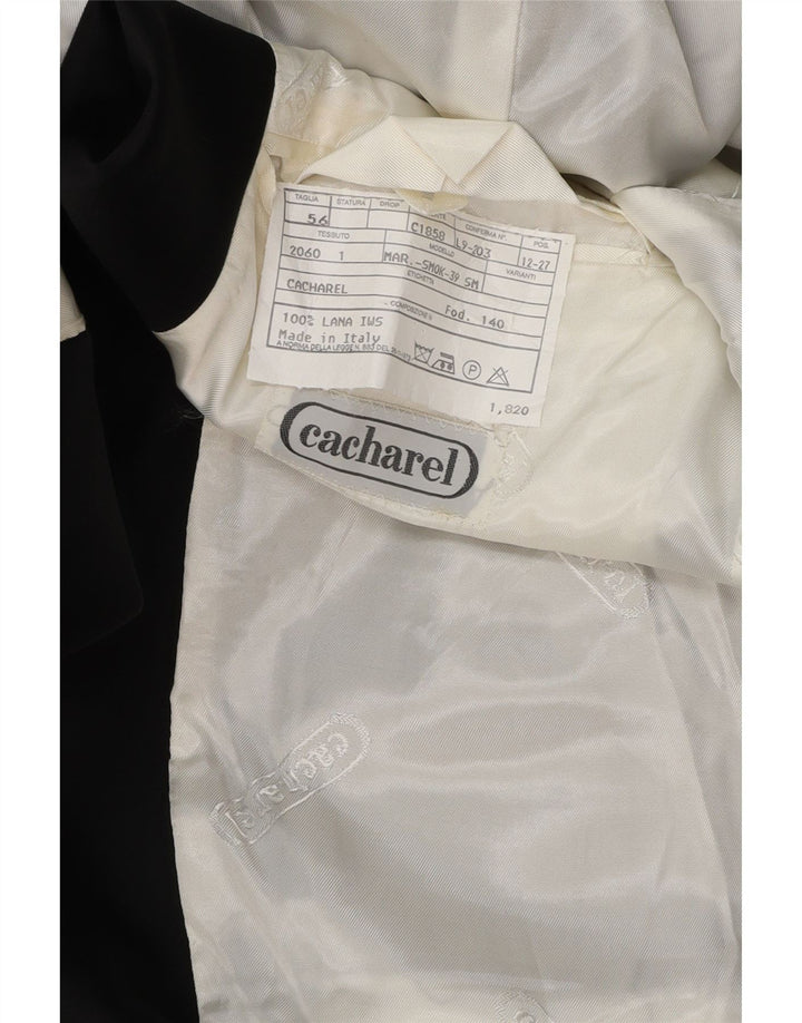 Мужской пиджак Cacharel на 1 пуговице IT 56 3XL, черная шерсть