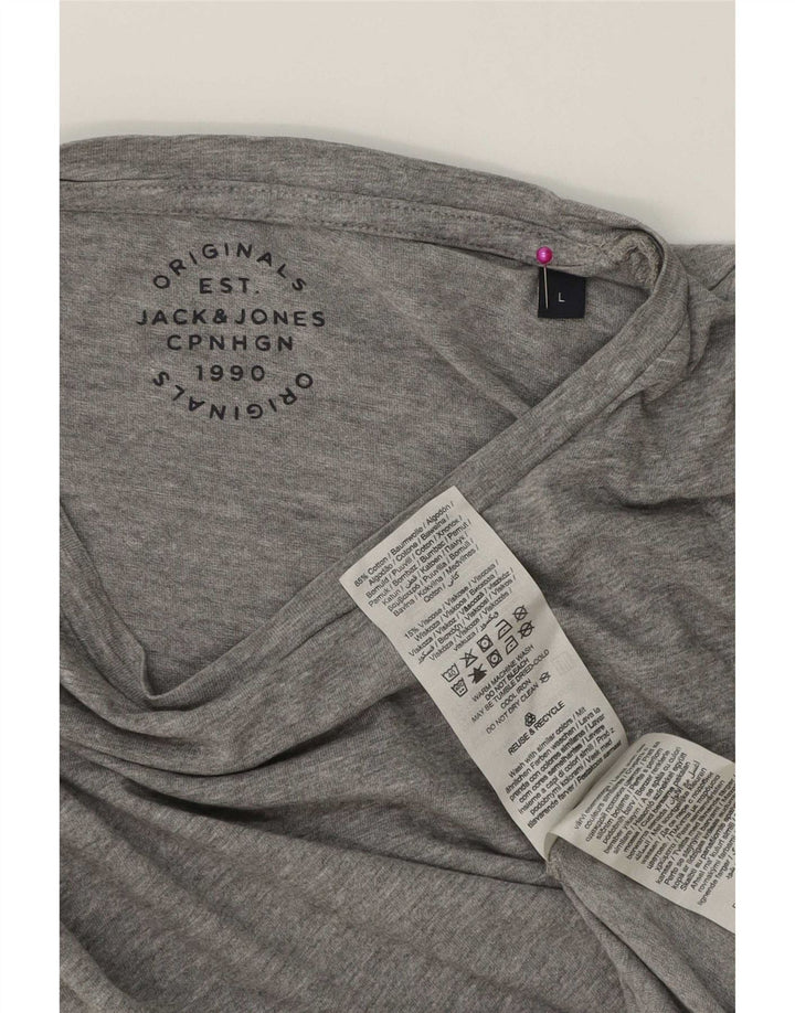 Мужская футболка Jack & Jones, большой серый хлопок с крапинками