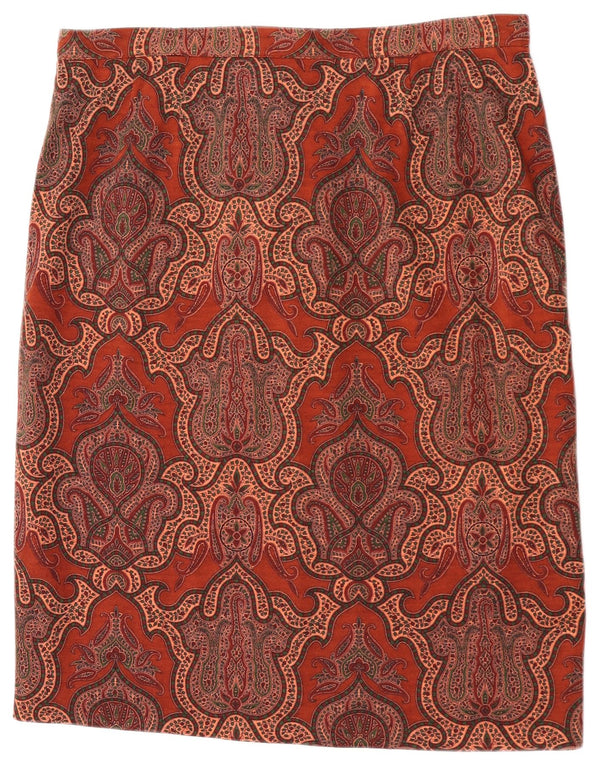 Женская прямая юбка Luisa Spagnoli IT 54 3XL W36 Коричневая, шерсть с пейсли