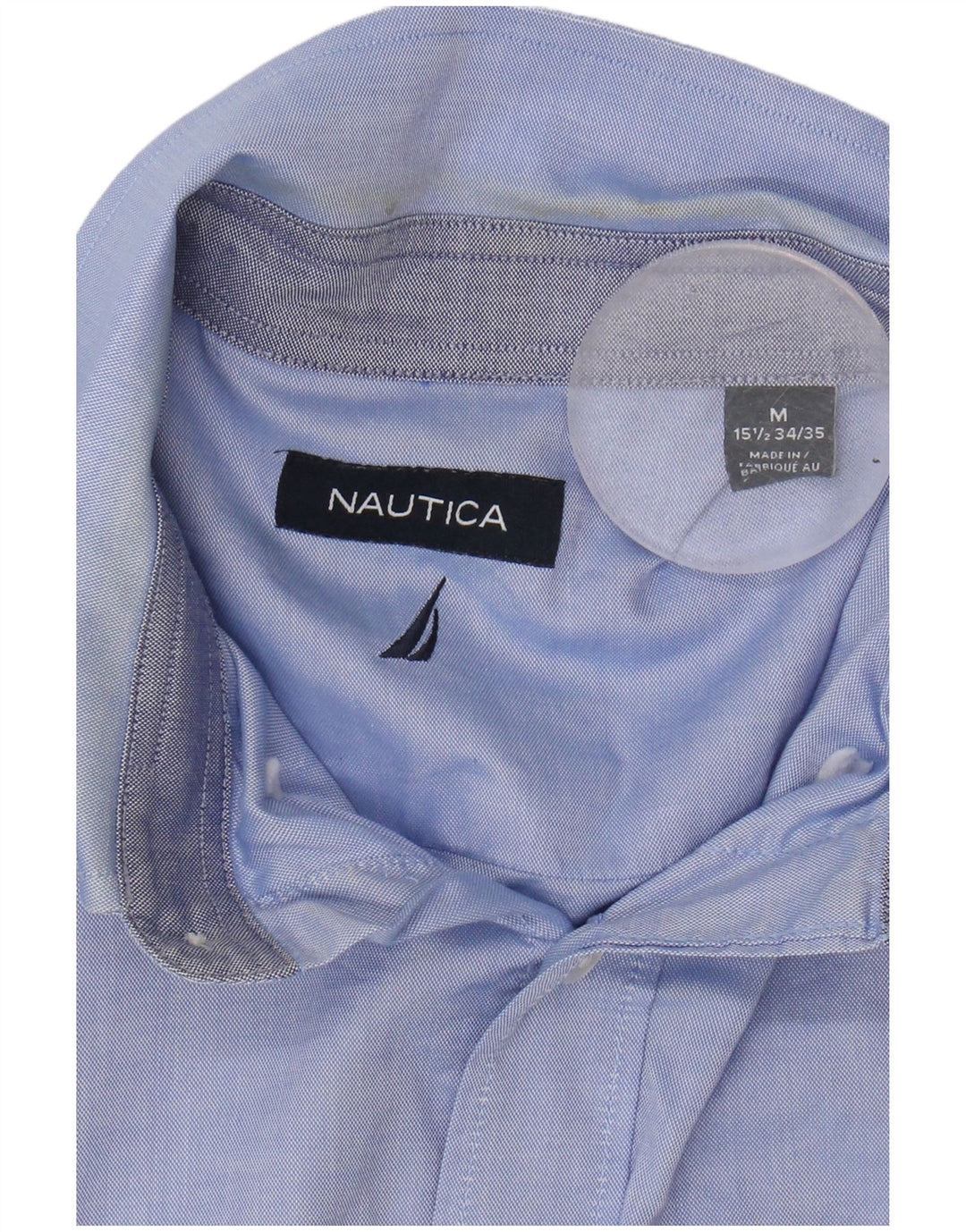 NAUTICA Mens Shirt Size 15 1/2 Medium Blue Cotton